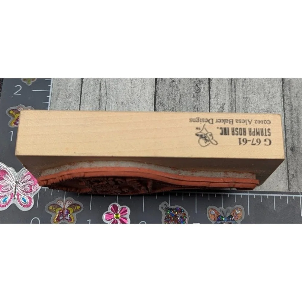 Stampa Rosa Christmas Santa Ornament G6761 2002 Rubber Stamp Wood #K87